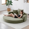 thumbnail image 2 of Convertible Sofa Couch Bed,Multi-Functional,Circular Bed,Adjustable Futon Sofa,No Assembly Compressed Corduroy Floor Lounge Sofa for Apartment Office Bedroom Living Room (Green), 2 of 9