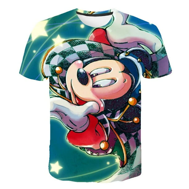 Película Mickey Mouse camisetas niños nuevo verano 2023 dibujos animados 3D Harajuku camisetas niños niñas ropa Popular camisetas de manga corta Tees12M Gao Jinjia LED