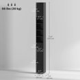 thumbnail image 3 of kleankin Bathroom Storage Cabinet w/ Shelves, Toilet Paper Cabinet, Black, 3 of 10