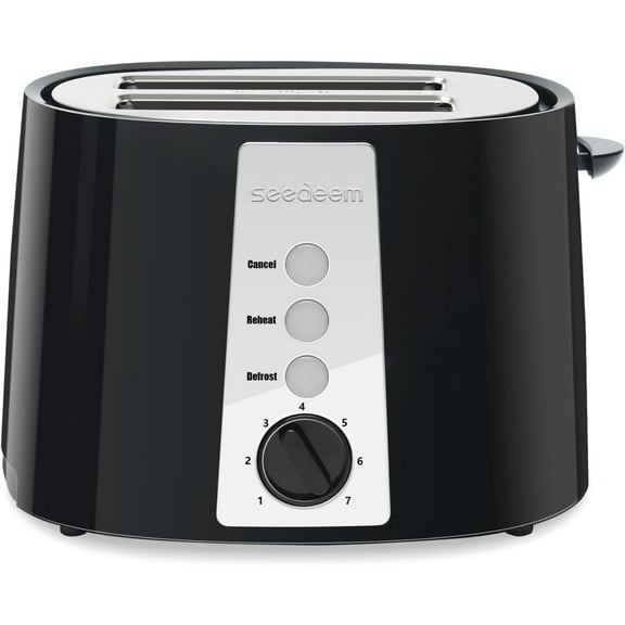SEEDEEM Toaster 2 Slice, Extra Wide Slot Toaster, 7 Shade Settings, Bread Toaster with Cancel, Defrost, Reheat Function, Extra Wide Slots for Waffle or Bagel, Removable Crumb Tray, 750W, Retro Red