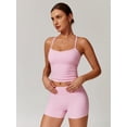 thumbnail image 5 of IDOPIP 2 Pieces Workout Sets for Women Cross Back Tank Top Matching High Waist Biker Shorts Sports Bra Gym Leggings Yoga Pilates Outfits Tracksuit, 5 of 5