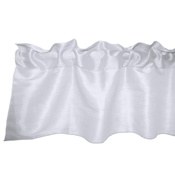 Faux Silk Dupioni Window Valance 56 Inch Wide White