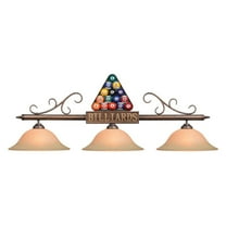 Traditional Style 56" Racked 3-Light Billiard Pendant Fixture with Glass Shades