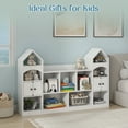 thumbnail image 4 of Vabches Kids Bookcase and Toy Storage Organizer, Children Bookshelf, Castle Shape, Playroom Furniture Multipurpose Shelf for Toddlers to Organize Toys and Books Magic Castle, White, 4 of 7