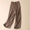 thumbnail image 3 of AWXNJUX Pants for Women Women's Cotton and Linen Solid Color Drape Casual Fashion Oversized Pants Womens Pants Womens Pants Beach Pants for Women (Brown,L), 3 of 3