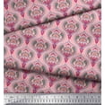 thumbnail image 3 of Soimoi Satin Silk Fabric Moroccan Damask Printed Fabric 1 Yard 42 Inch Wide, 3 of 3