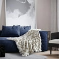 thumbnail image 2 of Alek Throw Ivory Acrylic 50"x60" Luxuriously Soft Ikat Diamond Design, 2 of 8