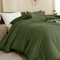 thumbnail image 5 of ANGENIA Olive Green Comforter Sets for King Bed - 3 Pieces Soft Fluffy Boho Textured Bedding Comforter Set - All Season Farmhouse Lightweight Tufted Down Alternative Bed Set, 5 of 7