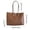 Coffee, variant on Pu Leather Tote Women Weekender Bag Shopper Handbag Travel Purse Large Capacity Travel Bag for Work Office Daily Commuting Use