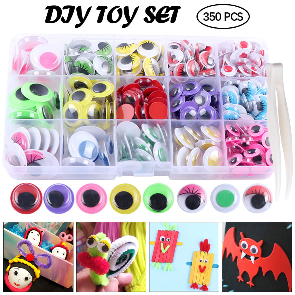 Style 4 10-20mm 350pcs/bag Round Wiggle Googly Eyes Without Self-Adhesive for DIY Scrapbooking Crafts 