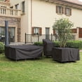 thumbnail image 3 of Nvzi Fundas para muebles de exterior, impermeables, anti-UV, a prueba de rasgaduras, resistentes a la decoloración, fundas para muebles de patio de 47 x 47 x 29 pulgadas (negras), 3 of 5