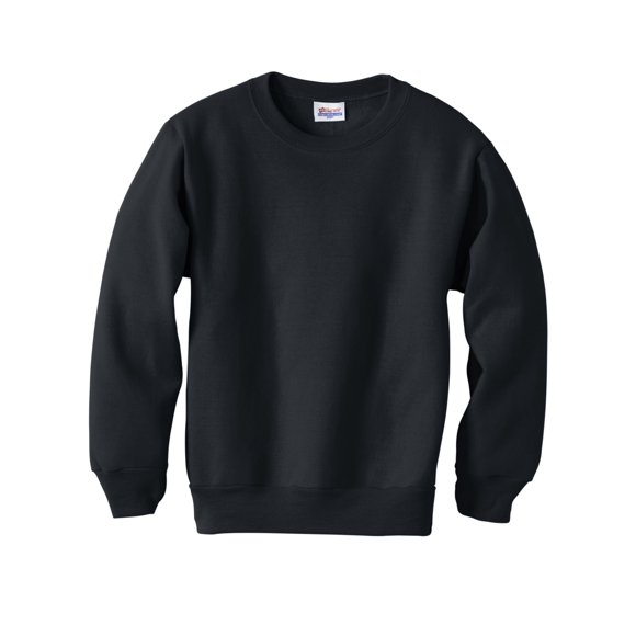 Hanes ComfortBlend EcoSmart Boy`s Crewneck Sweatshirt, M, Black