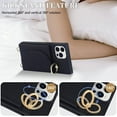 thumbnail image 6 of Crossbody Phone Cases for iPhone 14 Pro with Card Holder for Women,iPhone 14 Pro Case Wallet with Lanyard Strap,PU Leather Magnetic Clasp [360° Rotatable Ring Holder Kickstand],(Black), 6 of 13