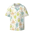 thumbnail image 3 of Goofa Snake And Cactus Printed Men's Casual Short-sleeved Shirt,Lightweight Breathable Button-down,Summer Casual men's top,Versatile Fashion shirt-Large, 3 of 7
