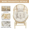 thumbnail image 3 of POCASSY Single Wicker Egg Chair with Cushion and Gliding Base, 3 of 7