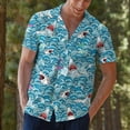 thumbnail image 6 of Retro Shark Hawaiian Shirt for Men Shirt Casual Vintage Shirt Mens Hawaiian Shirts Short Sleeve Button Down Shirt Men, 6 of 7