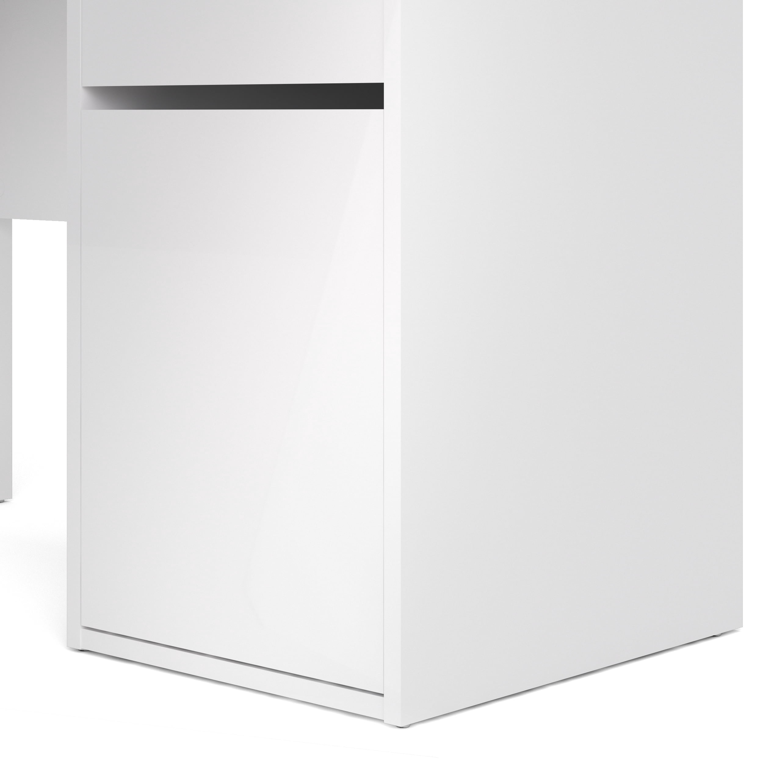 Willis 1 Drawer, 1 Door Desk, White High Gloss