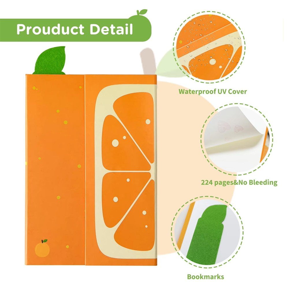 Jiibva Journal Notebook With Magnetic Flap Refillable Journal Notebook Fruit Pattern Note Book Stationery Diary Book