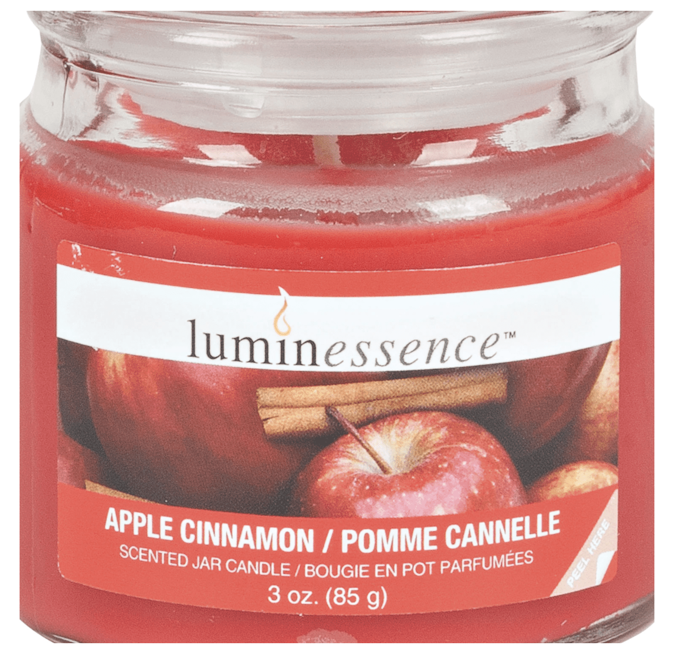 Luminescence Apple Cinnamon Scented Glass Jar Candle 3 Oz