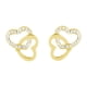 thumbnail image 1 of Arete para Mujer con Cristal Fino Swarovski en Forma de Corazón Doble– Bañado en Oro 14k– Arete Elegante y Brillante, Aretes de Mujer de Moda– Joyería para Mujer de Moda– Regalo especial Ortiz Espinosa Temporada, 1 of 5