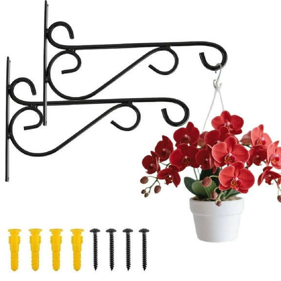 WLGJL Hanging Plant Brackets, 2pcs 12 Inch Wall Mount Bracket Strong Durable Rust-Resistant Plant Hanger Hook with High Load Capacity 120lb for Hanging Plants Bird Feeder Lantern Wind Chimes