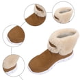 thumbnail image 6 of Rokment Womens Fuzzy Foldver Winter Mid Calf Boots 2025 Fashion Casual Plush Lined Warm Comfortable Memory Foam Flat Low Heel Snow Short Walking Booties Khaki Size 7, 6 of 8