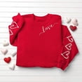 thumbnail image 3 of Tiweut Round Neck Sweatshirt for Women Valentine's Day Heart Print Sweatshirt Long Sleeve Pullover Hoodless Regular Blouse, 3 of 3
