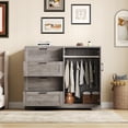 thumbnail image 2 of Eastvita Commode Moderne Multifonctionnelle en Bois de 43,3 Po pour Chambre, Armoire Garde-Robe à 2 Portes avec 4 Tiroirs/tringle Suspendue pour Rangement de Vêtements, 2 of 6