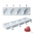 thumbnail image 1 of Molde de helado de 4 cavidades, molde de paletas de silicona, molde de helado de pata en forma de corazón casero para gelatina de pastel de paletas DIY, 1 of 8