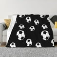thumbnail image 3 of Throw Blanket for Couch, Cute soccer balls black Super Soft Fuzzy Comfy Warm Cute Throw Blanket, Lightweight Cozy Plush Flannel Blanket Throws for Sofa Bed All Season, 3 of 5