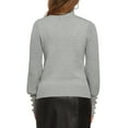 thumbnail image 3 of TOP CHIC INSPIRADO para Mujeres, Suéter de Pullover de Cuello Alto y Manga Larga, Tejido Acanalado, XL Gris, 3 of 4
