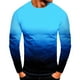 thumbnail image 1 of Blusas y camisas de manga larga y cuello redondo para hombre, estilo casual, con estampado degradado, cuello redondo, camiseta de manga corta, abrigo de poliéster., 1 of 2