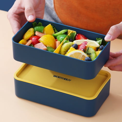 WORTHBUY Portable Lunch Box Microwave Safe Plastic Bento Box With