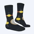 thumbnail image 2 of Four Seasons Universal Socks (2 Pairs) - Playful Mixed Color Design with Tennis Rackets & Yellow Balls Unisex Trendy Athletic Socks for Comfort & Style, 2 of 5