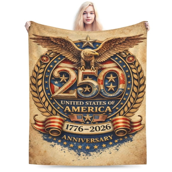 America 250 Anniversary Blanket Patriotic Eagle USA Independence Blanket Fourth of July Memorial Day Veterans Day Gift 50x40