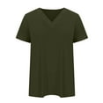 thumbnail image 5 of Spring Tops for Women Viikei Womens Tops Spring Summer Plus Size Loose Fit Short Sleeves Casual Shirt for Womens,Women's Fashion Short Sleeve V-Neck Tops Working Uniform Printing Pocket Blouse Tops, 5 of 6