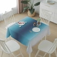 thumbnail image 6 of Dark Blue Grey Ombre Table Cloth Waterproof Tablecloths, Modern Abstract Art Gradient Tablecloth Dining Table Cover for Kitchen Party Tabletop Outdoor, Square Tablecloth 54x54 Inch, 6 of 9