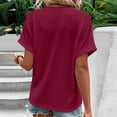 thumbnail image 5 of 4X-5X Plus Size Eyelet Tops for Women Hollow-Out Short Sleeve T Shirts Womens Casual Solid Color Pullover Button V Neck Summer Beach Tees Top, 5 of 7