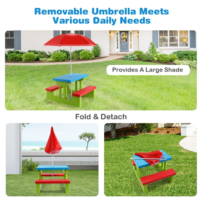 Kids bench with parasol new arrivals