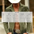 thumbnail image 3 of Hulanddfd Mens Jacket Faux Suede Fringe Coat, Collared Long Sleeve Outerwear with Pockets, Casual Western Wear, 3 of 5