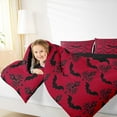 thumbnail image 4 of Manfei Spooky Bats Bedding Comforter Set,Happy Halloween Twin Comforter Sets,Baroque Flower Floral Bedding Set For Boys Kids,Red Black Bedroom Decor Reversible,2 Pieces, 4 of 8