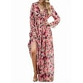 thumbnail image 3 of Womens Casual Boho Deep V Neck Long Sleeve Long Dress, 3 of 8