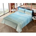 thumbnail image 4 of Ambesonne Summer Fitted & Top Sheet Set with Shams, Sea Horizon Shore Beach, Blue Cream, 4 of 5