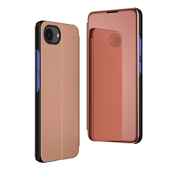 Compatible with iPhone 16e Case for Women Luxury Clear View Flip Plating Mirror Makeup Glitter Case Shockproof Full 360 Body Protective Case Compatible with iPhone 16e Mirror,
Rosegold