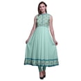 thumbnail image 1 of Bimba Robe Anarkali Damassé Menthe Pastel pour Femmes, Kurti Imprimée Ethnique Indienne, Longue Kurta, Robe de Soirée, XX-Grand, 1 of 6