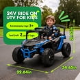 thumbnail image 6 of Track Seven 24V Kids Ride on Car, Electric UTV with Remote Control, Bluetooth, Music, 4-Wheel Suspension, Anti-Collision Bar, 14.6" Wide Single Seat, 24V Ride on Toy Car for Boys Girls Aged 3+, Blue, 6 of 8