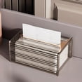 thumbnail image 3 of Estuche porta pañuelos Rectángulo transparente con tapa Práctico contenedor de pañuelos faciales para el dormitorio del hotel Baño del dormitorio del Marrón Macarena Estuche porta pañuelos, 3 of 8