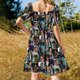 thumbnail image 5 of Vestido de seda colorido estilo jockey con mangas cortas para carreras de caballos, disfraz de verano para mujer, vestido informal de verano para mujer coreana., 5 of 7