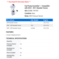 thumbnail image 2 of Fuel Pump Assembly 1 - Compatible with 2010 - 2011 Hyundai Tucson, 2 of 2