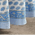 thumbnail image 6 of Ridhi Cerulean Blue Cotton Tablecloth, Handblock Print Floral Round Table Cloth for Kitchen Dining Linen, Thanksgiving, Christmas, Wedding, Fall Décor 12 Seater 132 inches Round, 6 of 8